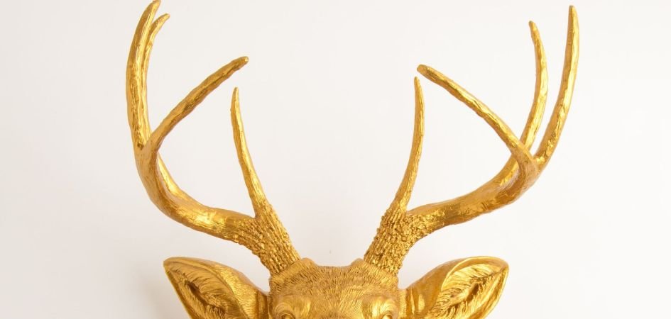 Голова оленя - Золотая - фото №1
