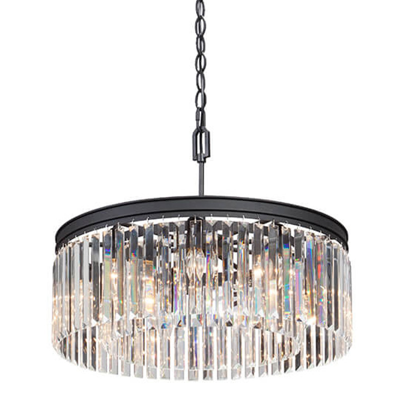 Люстра RH Rhys CLEAR GLASS Prism Round Chandelier прозрачное стекло 40 Черный матовый Люстра RH Rhys CLEAR GLASS Prism Round Chandelier прозрачное стекло 40 Черный матовый в Волгограде | Loft Concept