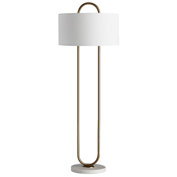 Торшер Marston floor lamp Латунь Белый Торшер Marston floor lamp Латунь Белый в Волгограде | Loft Concept