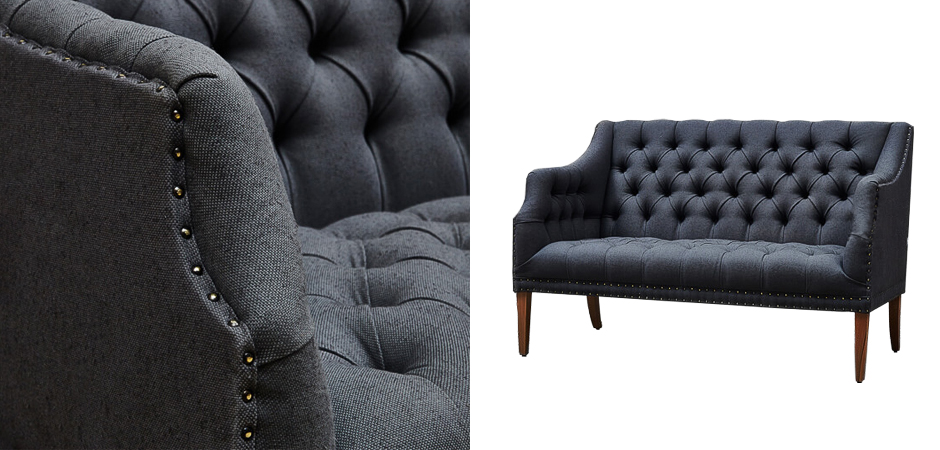 Диван Morton Capitone Sofa темно-серый лен Диван Morton Capitone Sofa темно-серый лен - Loft-Concept в Волгограде