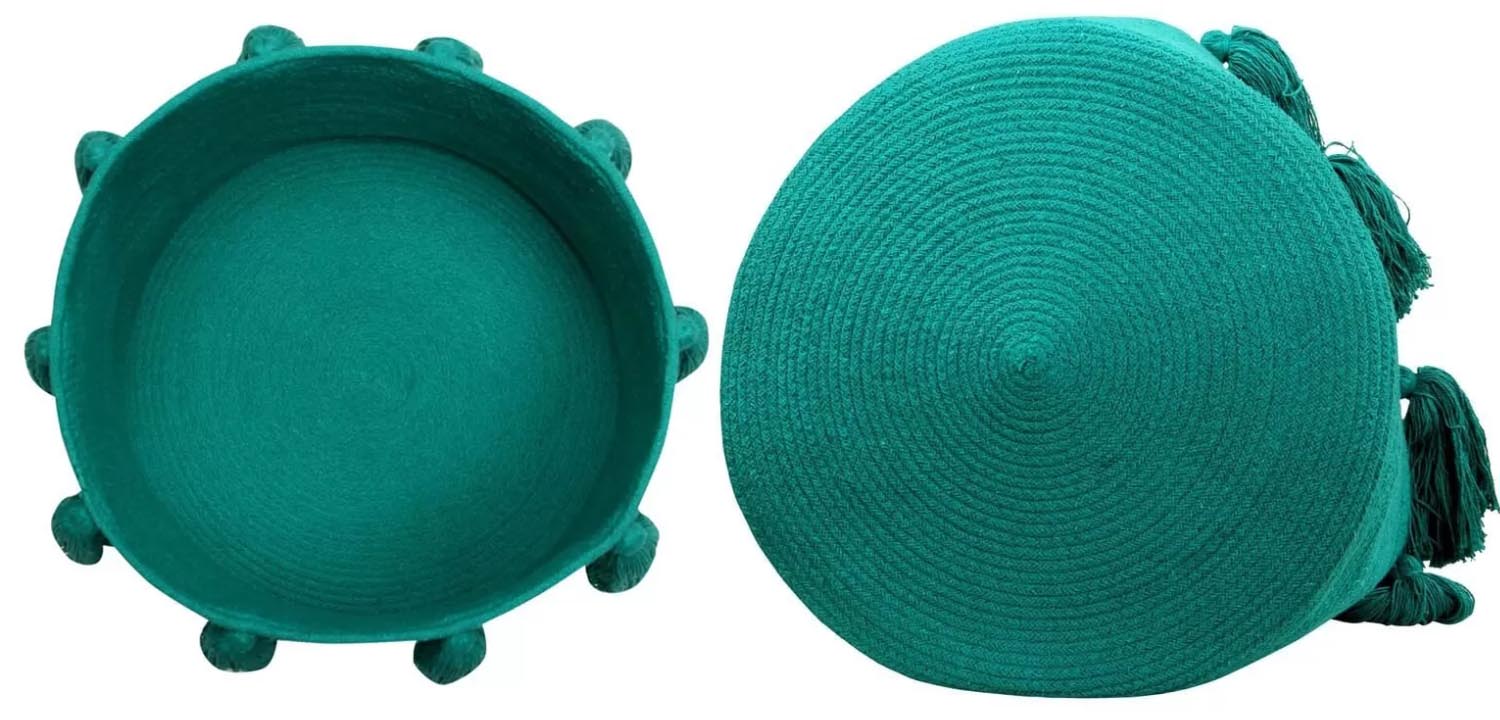 Корзина изумрудная хлопок 100% - фото
