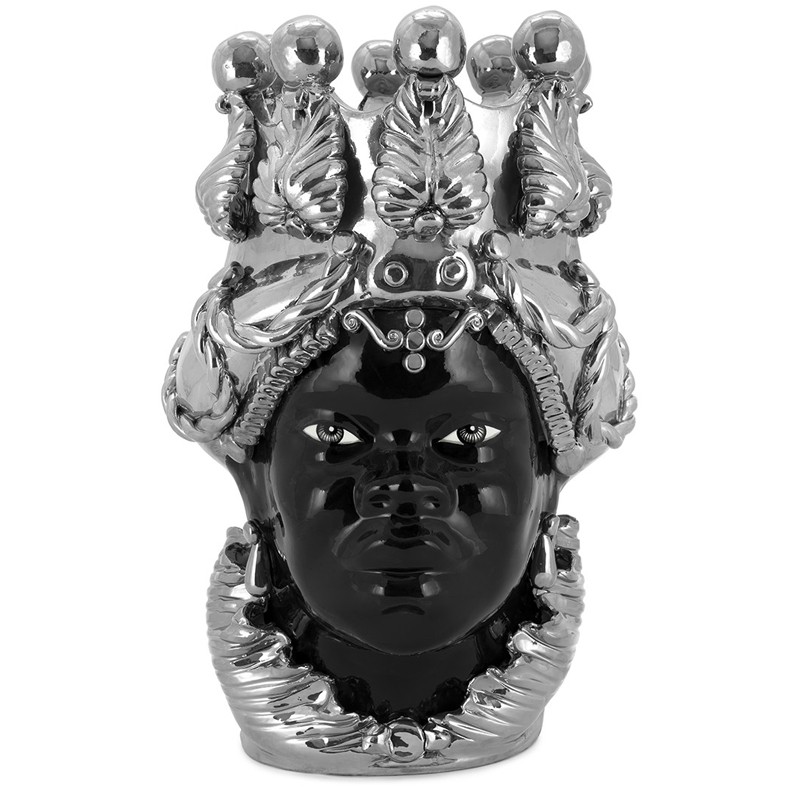 Ваза VASE MORO LADY BIG DREAMS silver Черный Серебряный Ваза VASE MORO LADY BIG DREAMS silver Черный Серебряный в Волгограде | Loft Concept