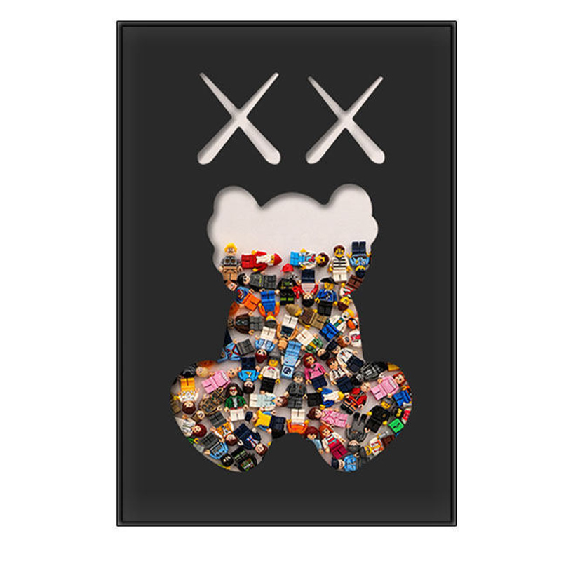 Постер Bearbrick Черный фон Мульти Постер Bearbrick Черный фон Мульти в Волгограде | Loft Concept