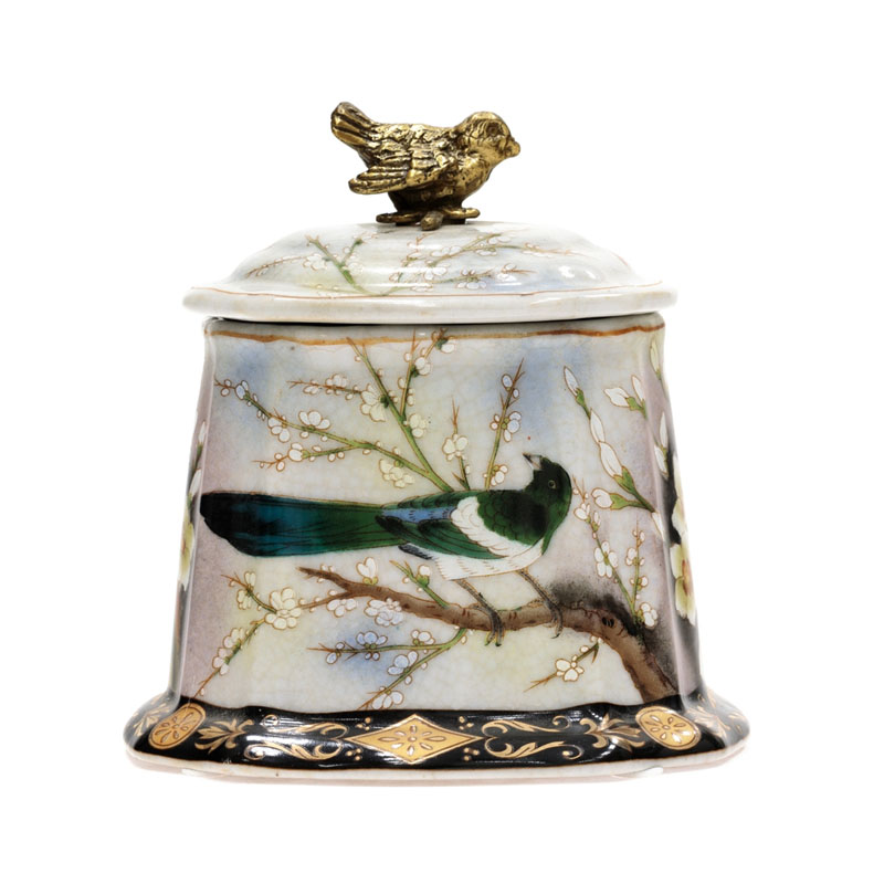Шкатулка Round Box Colored Bird Мульти Бронза Шкатулка Round Box Colored Bird Мульти Бронза в Волгограде | Loft Concept