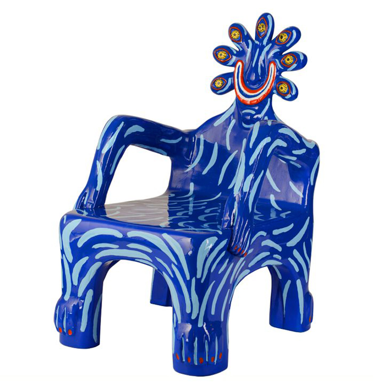 Кресло COBALT CREATURE ARMCHAIR Синий Мульти Кресло COBALT CREATURE ARMCHAIR Синий Мульти в Волгограде | Loft Concept