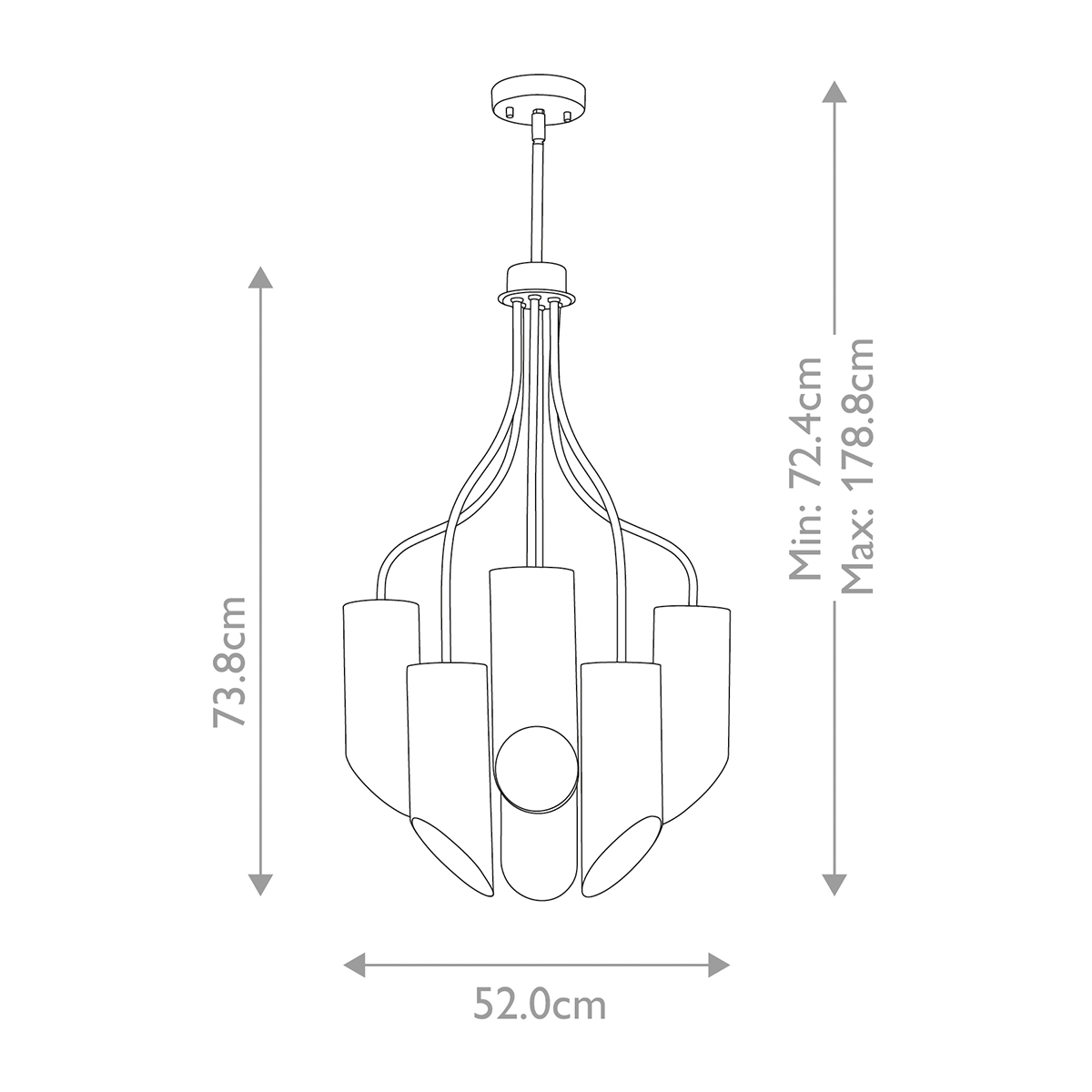 Люстра белого цвета с 6-ю цилиндрическими плафонами Elstead Lighting в Волгограде