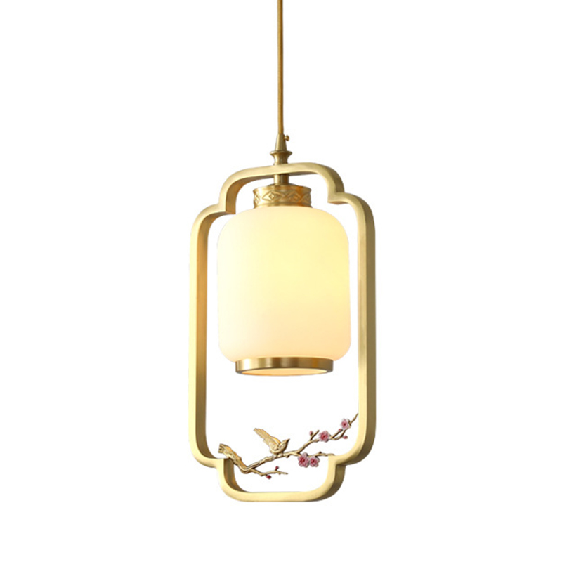 Подвесной светильник Sakura Branch Lantern Chandelier Латунь Белый Розовый Подвесной светильник Sakura Branch Lantern Chandelier Латунь Белый Розовый в Волгограде | Loft Concept