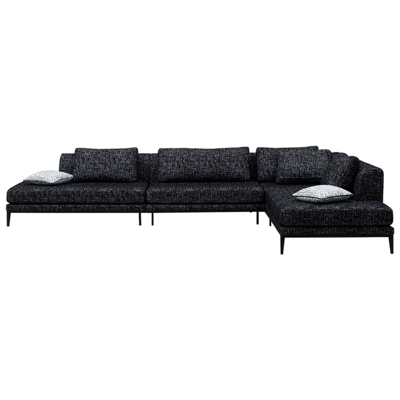 Угловой диван Ferguson Sofa Black Черный Черно-белый в Волгограде | Loft Concept 