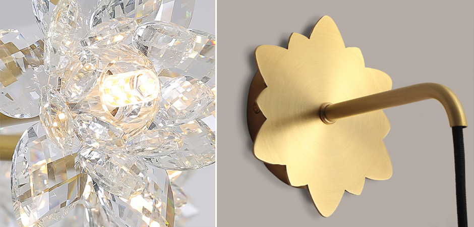 Бра Хрустальный Цветок Лотоса Lotus flower Wall Clear Glass B Бра Хрустальный Цветок Лотоса Lotus flower Wall Clear Glass B - Loft-Concept в Волгограде