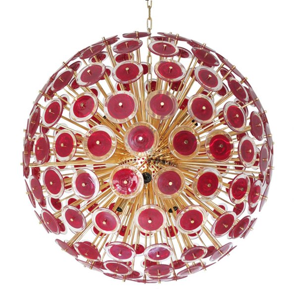 Murano Red Disco Glass Sputnik Chandelier Vistosi Красный (Red) Золотой Murano Red Disco Glass Sputnik Chandelier Vistosi Красный (Red) Золотой в Волгограде | Loft Concept