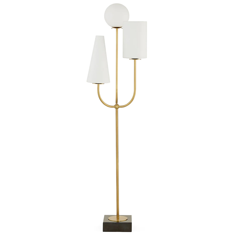 Торшер PARADISO FLOOR LAMP Белый Латунь Черный Мрамор Nero Торшер PARADISO FLOOR LAMP Белый Латунь Черный Мрамор Nero в Волгограде | Loft Concept