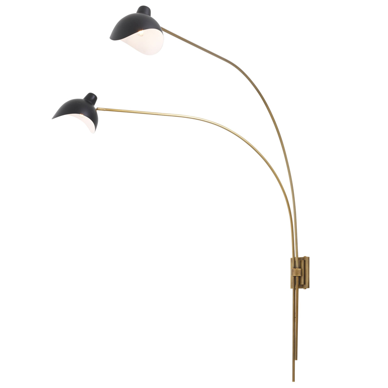 Бра Eichholtz Wall Lamp Mitch Brass Черный Латунь Античная полированная Бра Eichholtz Wall Lamp Mitch Brass Черный Латунь Античная полированная в Волгограде | Loft Concept
