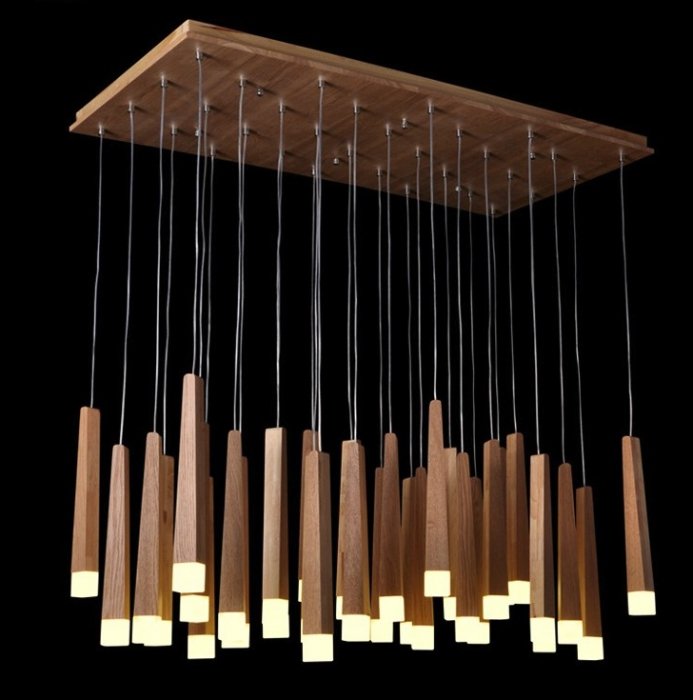Люстра Wooden Glowworm Square Люстра Wooden Glowworm Square в Волгограде | Loft Concept