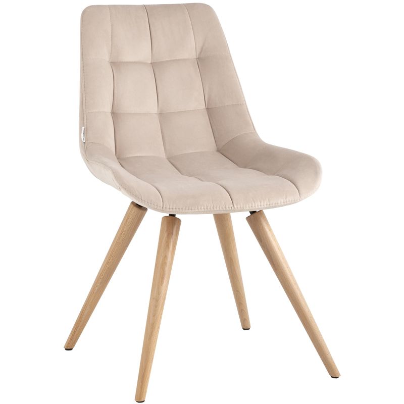 Стул NANCY Chair Светло-Бежевый Велюр Бежевый Древесина Стул NANCY Chair Светло-Бежевый Велюр Бежевый Древесина в Волгограде | Loft Concept