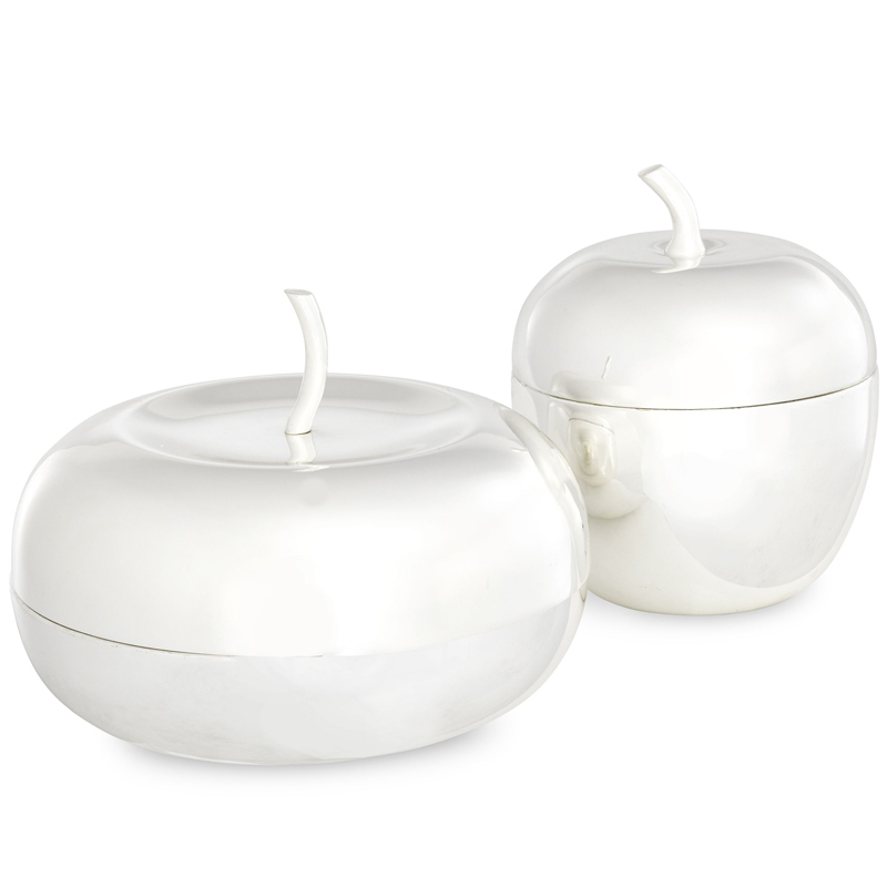 Комплект шкатулок Eichholtz Box Apple Set of 2 Silver Серебряный Комплект шкатулок Eichholtz Box Apple Set of 2 Silver Серебряный в Волгограде | Loft Concept