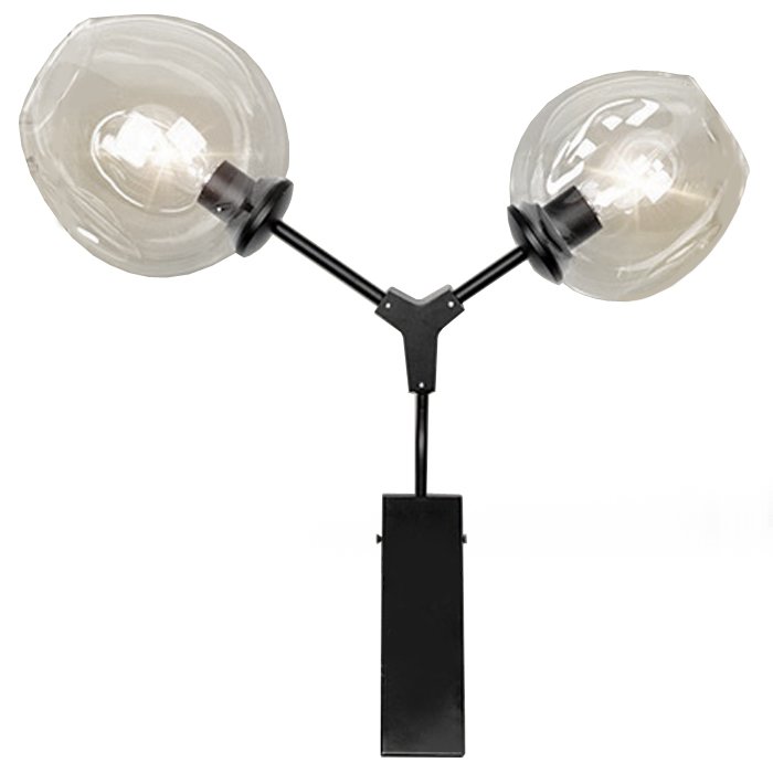 Бра Сrumpled Glas Wall Lamp Черный Золотой в Волгограде | Loft Concept 