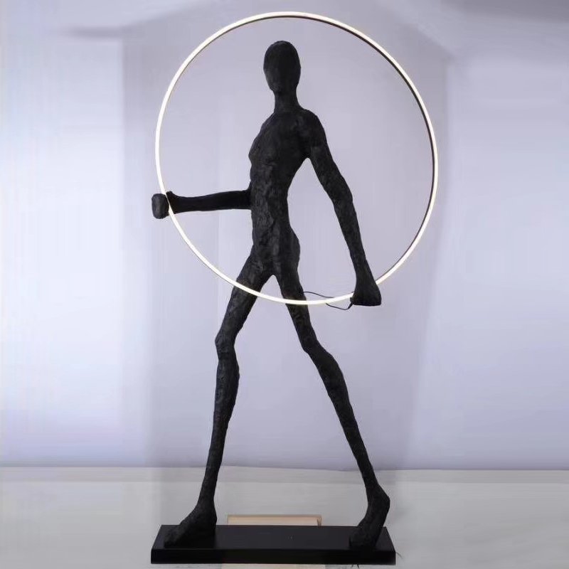 Торшер Man carries light circle Черный Торшер Man carries light circle Черный в Волгограде | Loft Concept