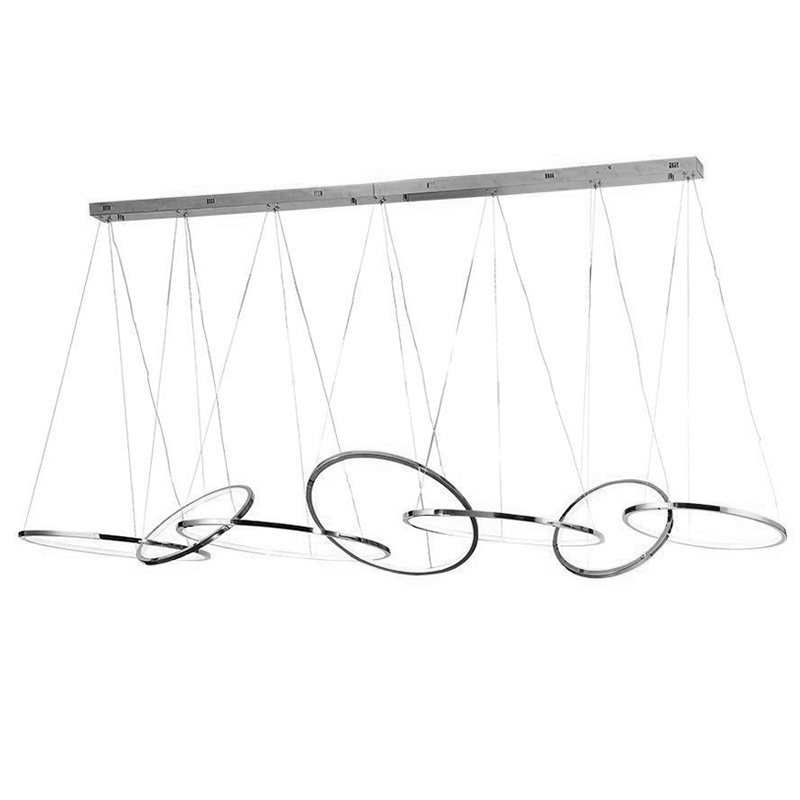 Люстра Ring Connection Horizontal Chandelier Chrome Хром Люстра Ring Connection Horizontal Chandelier Chrome Хром в Волгограде | Loft Concept