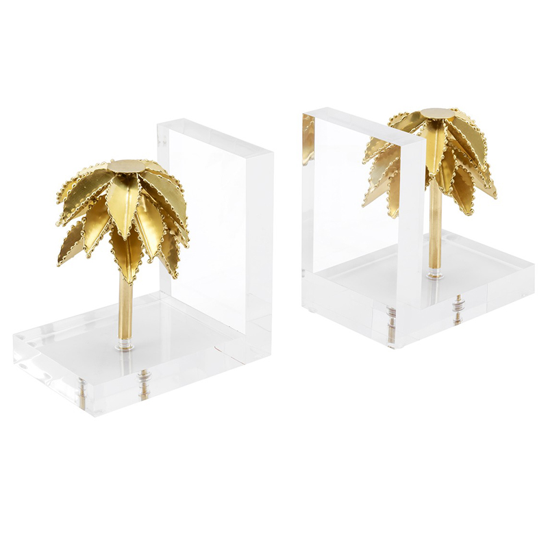 Держатель для книг BOOKEND PALMERY SET 2PCS Прозрачный Латунь Держатель для книг BOOKEND PALMERY SET 2PCS Прозрачный Латунь в Волгограде | Loft Concept