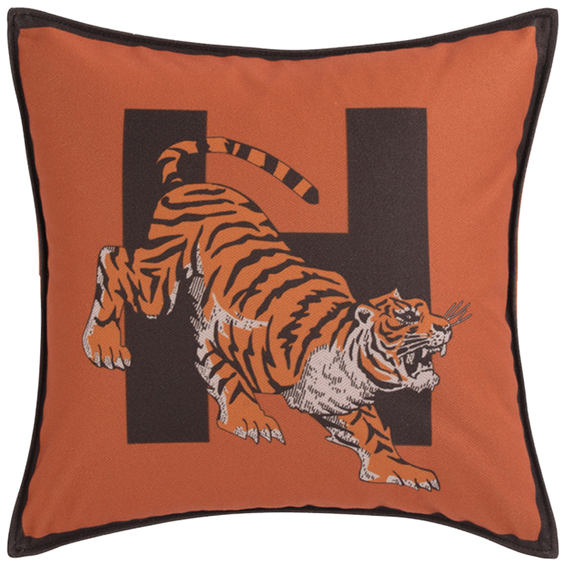 Декоративная подушка Hermes Tiger 170 Оранжевый Коричневый Декоративная подушка Hermes Tiger 170 Оранжевый Коричневый в Волгограде | Loft Concept