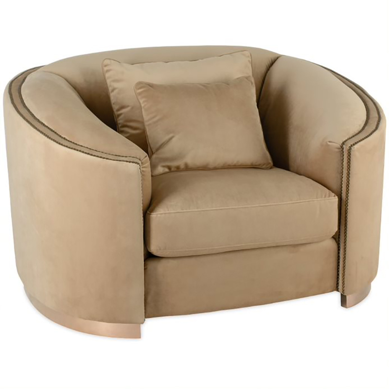 Кресло Maynard Armchair Бежево-серый Медь Кресло Maynard Armchair Бежево-серый Медь в Волгограде | Loft Concept