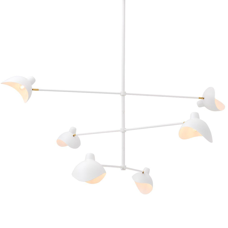 Люстра Eichholtz Chandelier Vince White Латунь Античная полированная Белый в Волгограде | Loft Concept 