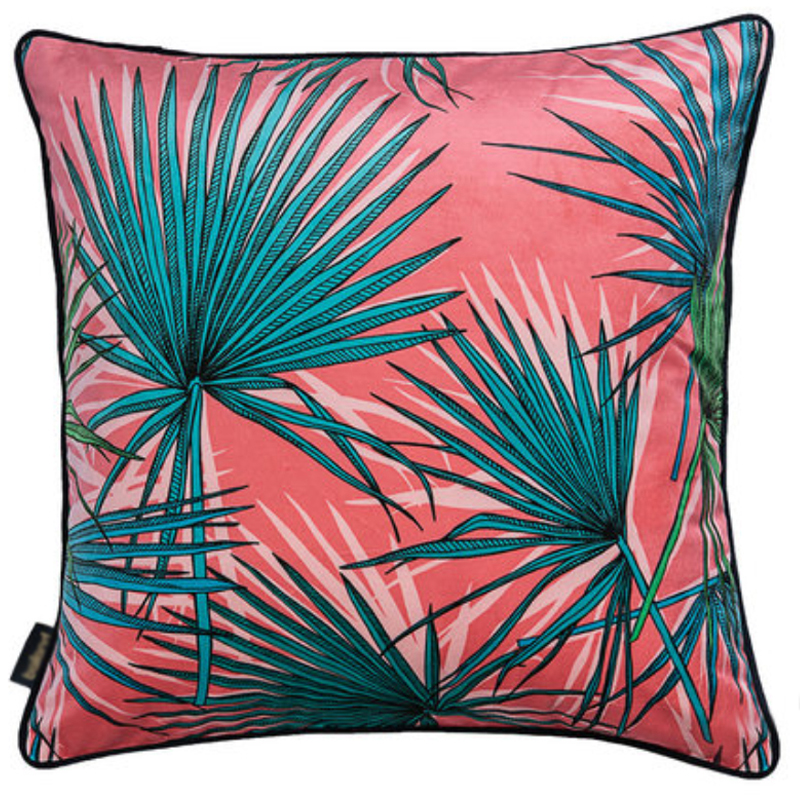 Подушка Palm Leaf Розовый Бирюзовый Подушка Palm Leaf Розовый Бирюзовый в Волгограде | Loft Concept