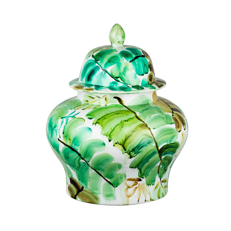 Ваза Vase Green Leaves II Белый Зеленый Ваза Vase Green Leaves II Белый Зеленый в Волгограде | Loft Concept
