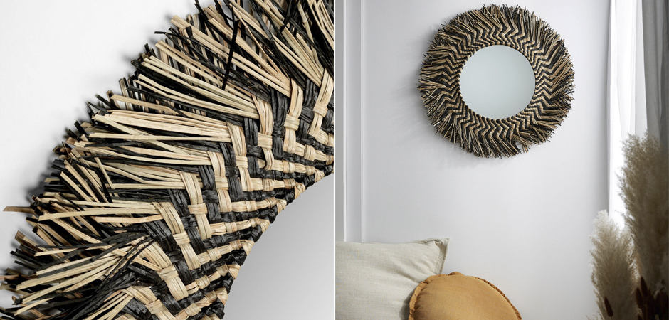 Зеркало сплетенное вручную Handmade Mirror Dark Safari Зеркало сплетенное вручную Handmade Mirror Dark Safari - Loft-Concept в Волгограде