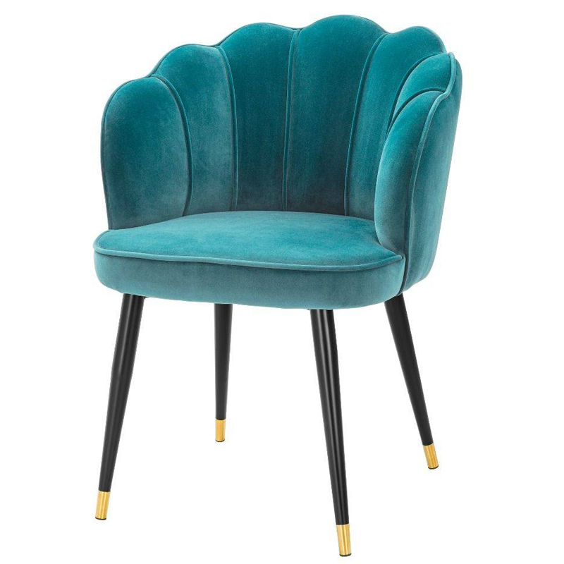Стул Eichholtz Dining Chair Bristol sea green Бирюзовый Черный Латунь Стул Eichholtz Dining Chair Bristol sea green Бирюзовый Черный Латунь в Волгограде | Loft Concept