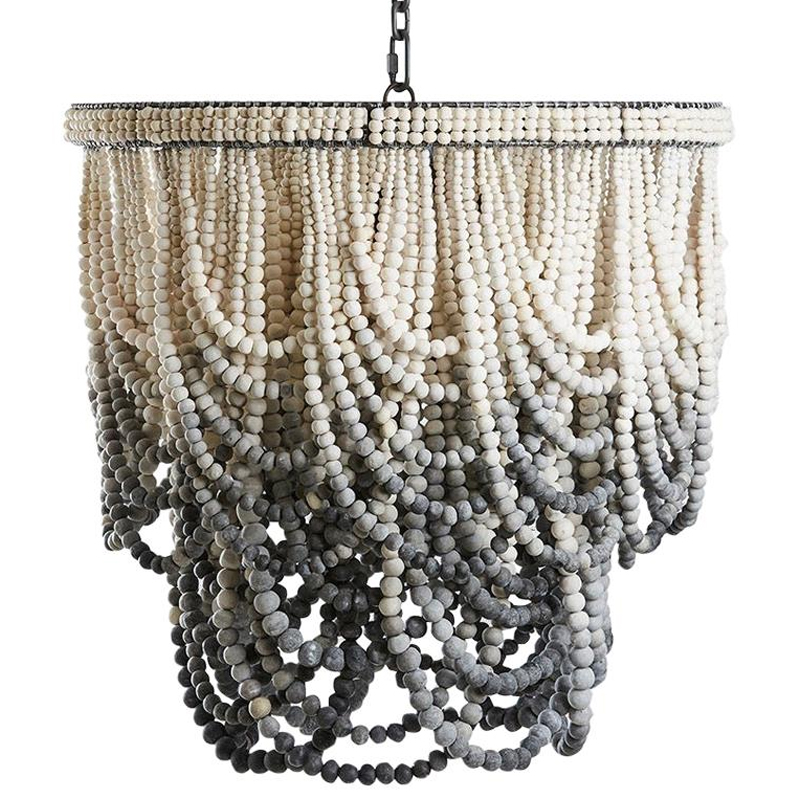 Двухъярусная люстра украшенная круглыми бусинами Gradient Chandelier Grey White Серый Белый Двухъярусная люстра украшенная круглыми бусинами Gradient Chandelier Grey White Серый Белый в Волгограде | Loft Concept