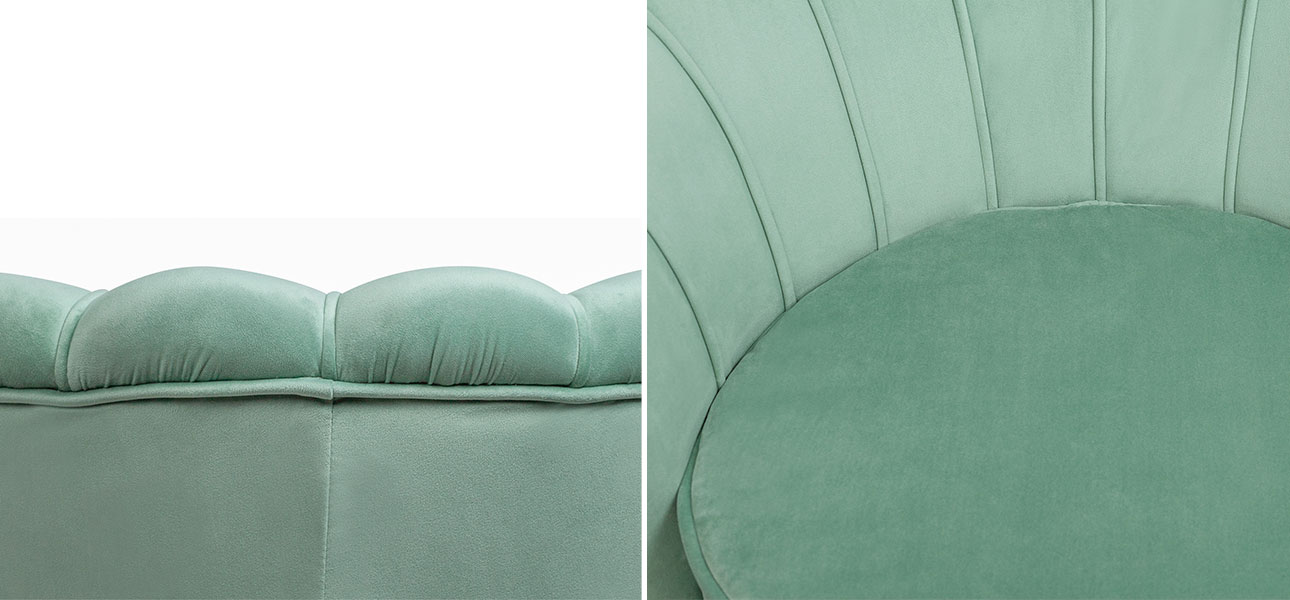 Кресло велюр зеленый Green Flower - фото №2