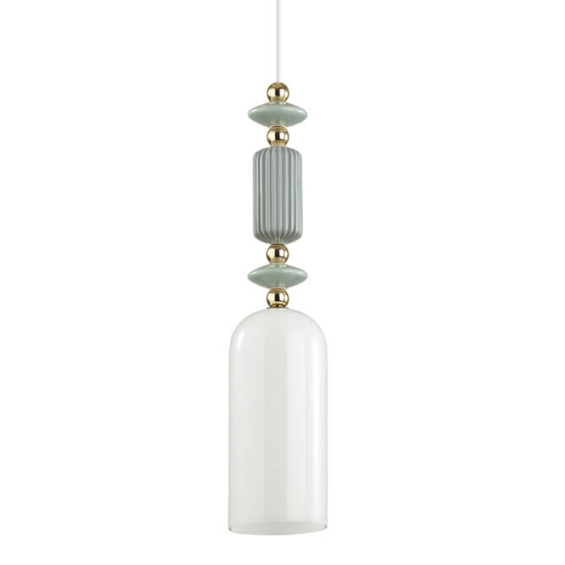 Подвесной светильник Iris hanging lamp gray Белое матовое стекло Серый Подвесной светильник Iris hanging lamp gray Белое матовое стекло Серый в Волгограде | Loft Concept