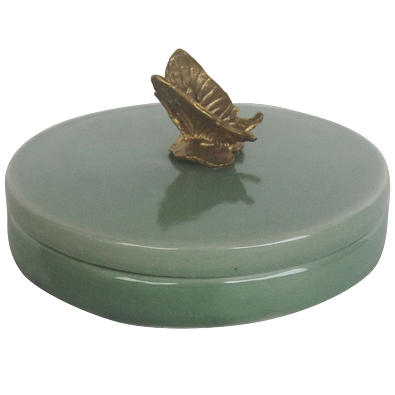 Шкатулка Green box with butterfly Зеленый Бронза Шкатулка Green box with butterfly Зеленый Бронза в Волгограде | Loft Concept