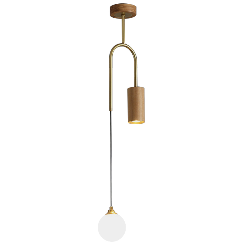 Потолочный светильник Ando Wooden Metal Brass Light 2 плафона Латунь Коричневый Древесина Потолочный светильник Ando Wooden Metal Brass Light 2 плафона Латунь Коричневый Древесина в Волгограде | Loft Concept