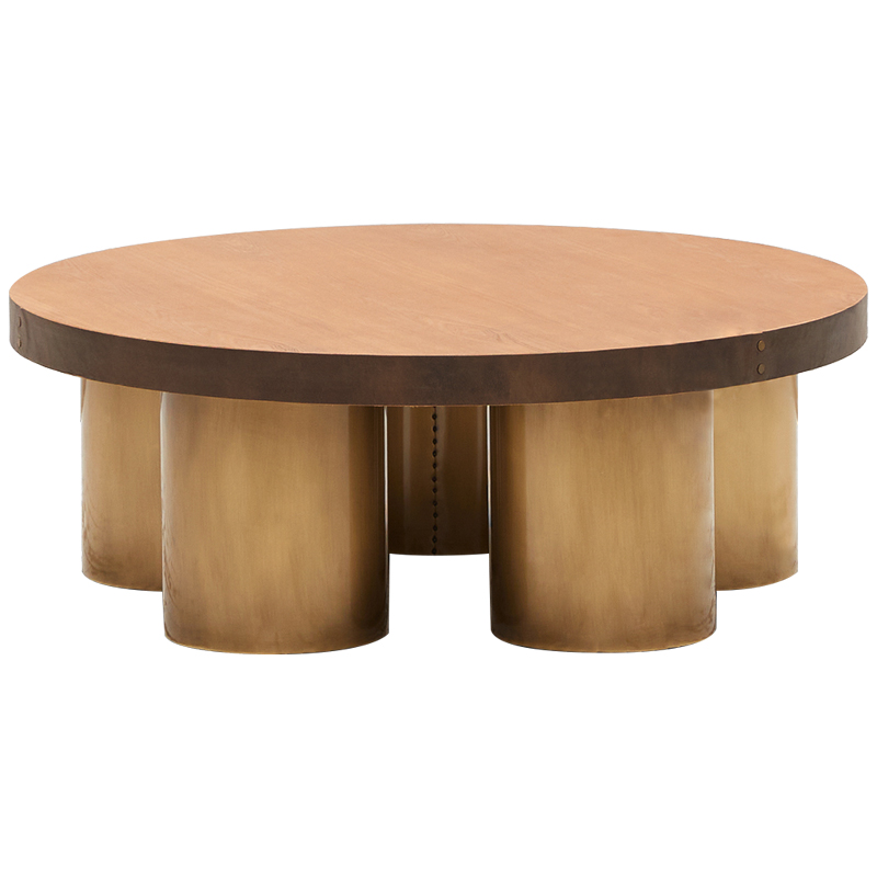 Круглый кофейный стол Stokes Coffee Table Латунь Коричневый Древесина Круглый кофейный стол Stokes Coffee Table Латунь Коричневый Древесина в Волгограде | Loft Concept