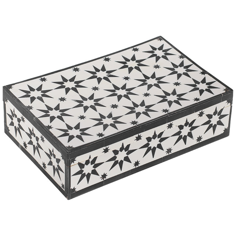 Шкатулка Stars Bone Inlay Черно-белый Шкатулка Stars Bone Inlay Черно-белый в Волгограде | Loft Concept