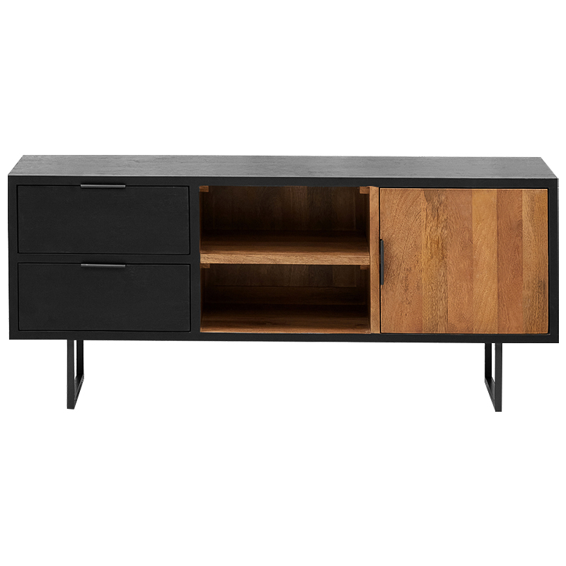 ТВ-тумба Gereon TV Stand Черный Коричневый Древесина ТВ-тумба Gereon TV Stand Черный Коричневый Древесина в Волгограде | Loft Concept