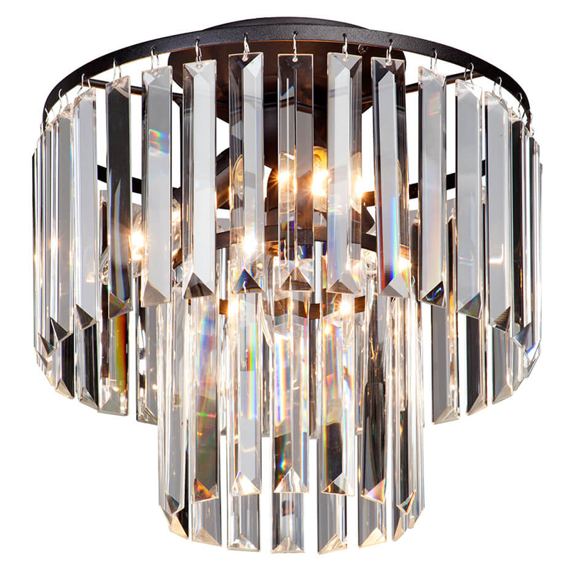 Потолочный светильник ODEON CLEAR GLASS 2-TIER диаметр 31 см Черный Прозрачное Стекло Потолочный светильник ODEON CLEAR GLASS 2-TIER диаметр 31 см Черный Прозрачное Стекло в Волгограде | Loft Concept