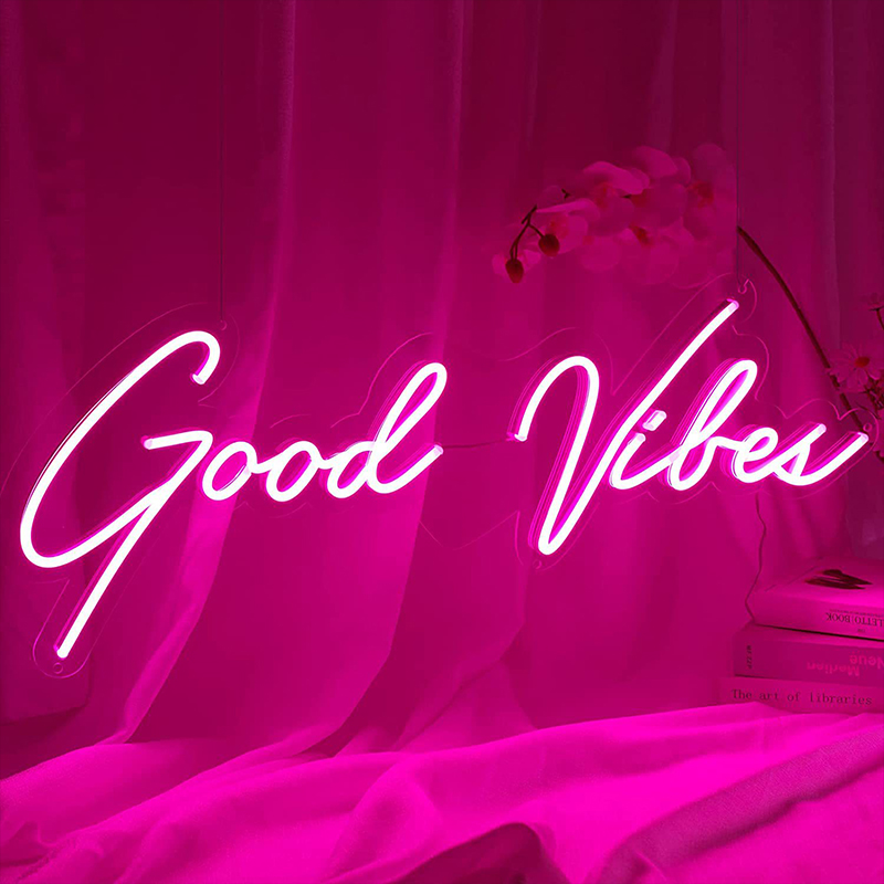 Неоновая настенная лампа Good Vibes Neon Wall Lamp Прозрачный Розовый Неоновая настенная лампа Good Vibes Neon Wall Lamp Прозрачный Розовый в Волгограде | Loft Concept