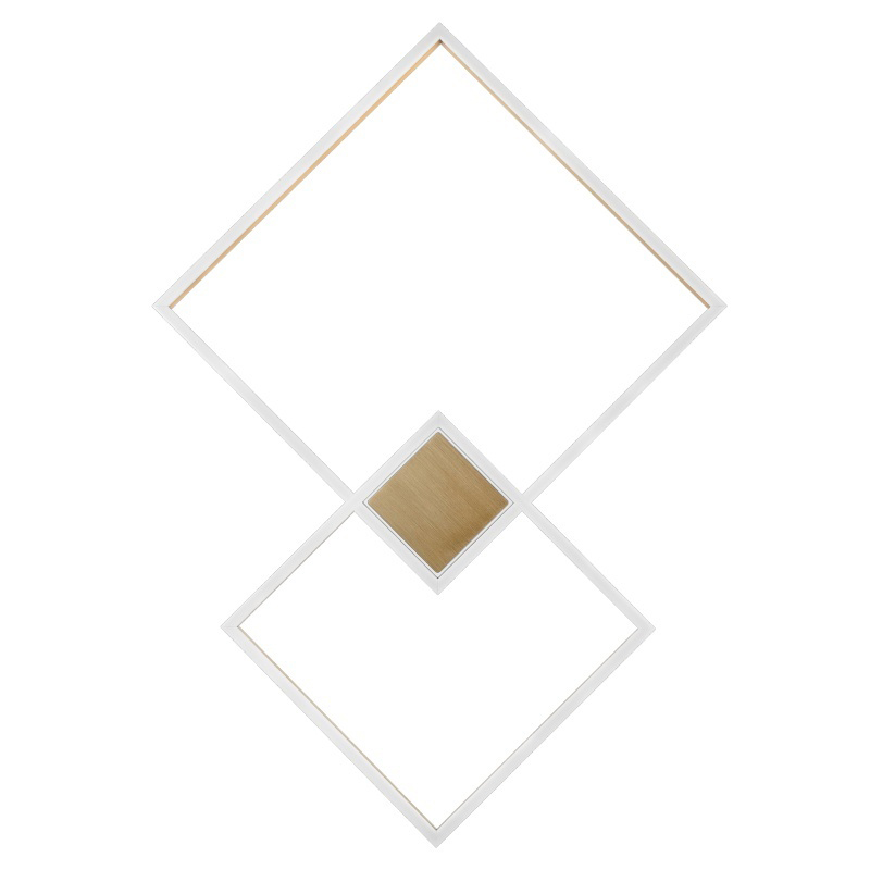 Потолочный светильник Squares Two Geometrical Shape Ceiling Light Золотой Белый Потолочный светильник Squares Two Geometrical Shape Ceiling Light Золотой Белый в Волгограде | Loft Concept