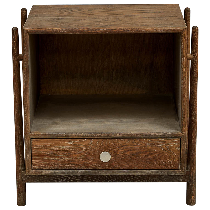 Тумба Harrell Oak Wood Nightstand Коричневый Хром Тумба Harrell Oak Wood Nightstand Коричневый Хром в Волгограде | Loft Concept