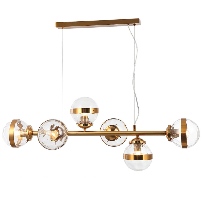 Люстра Greyson Chandelier 6 lamp Глянцевое золото Прозрачный в Волгограде | Loft Concept 