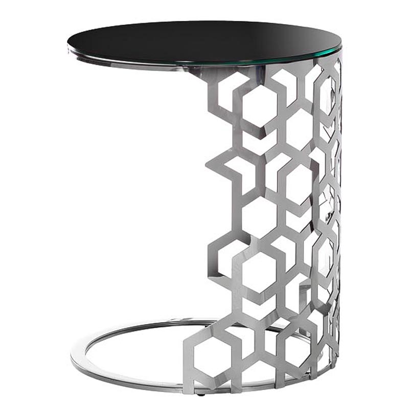 Приставной стол Yen Geometry Side Table silver 60 Серебряный Приставной стол Yen Geometry Side Table silver 60 Серебряный в Волгограде | Loft Concept