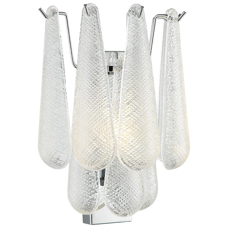 Бра Textured Glass Drops Wall Lamp Хром Белый в Волгограде | Loft Concept 