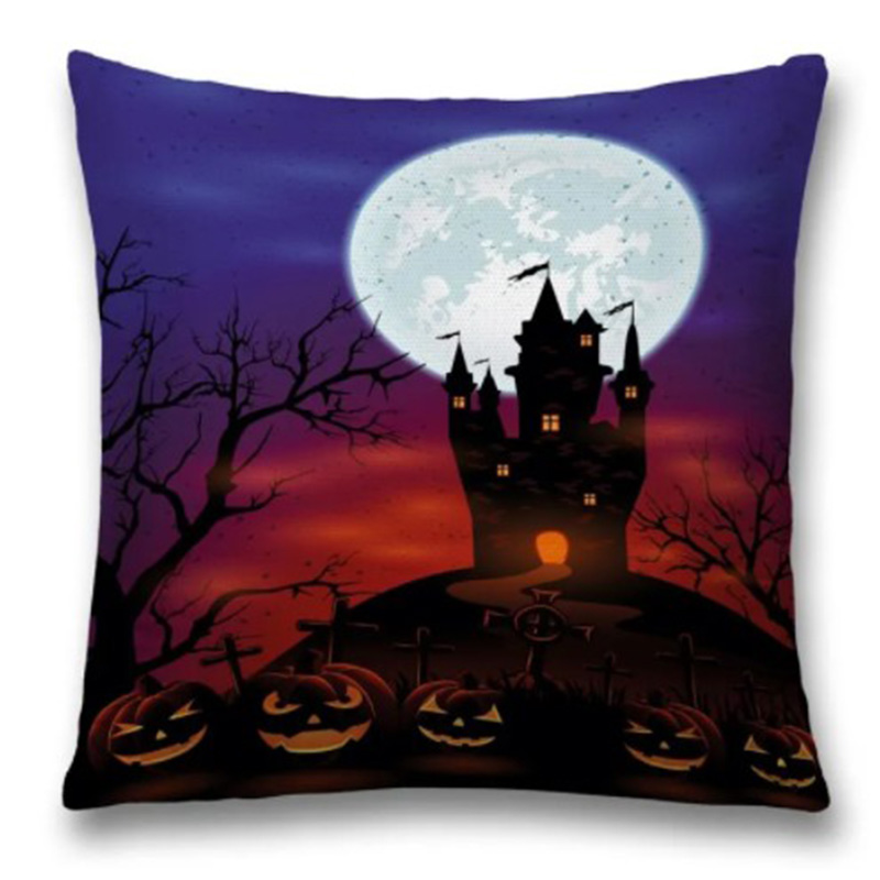 Подушка Halloween Castle Синий Черный Красный Подушка Halloween Castle Синий Черный Красный в Волгограде | Loft Concept