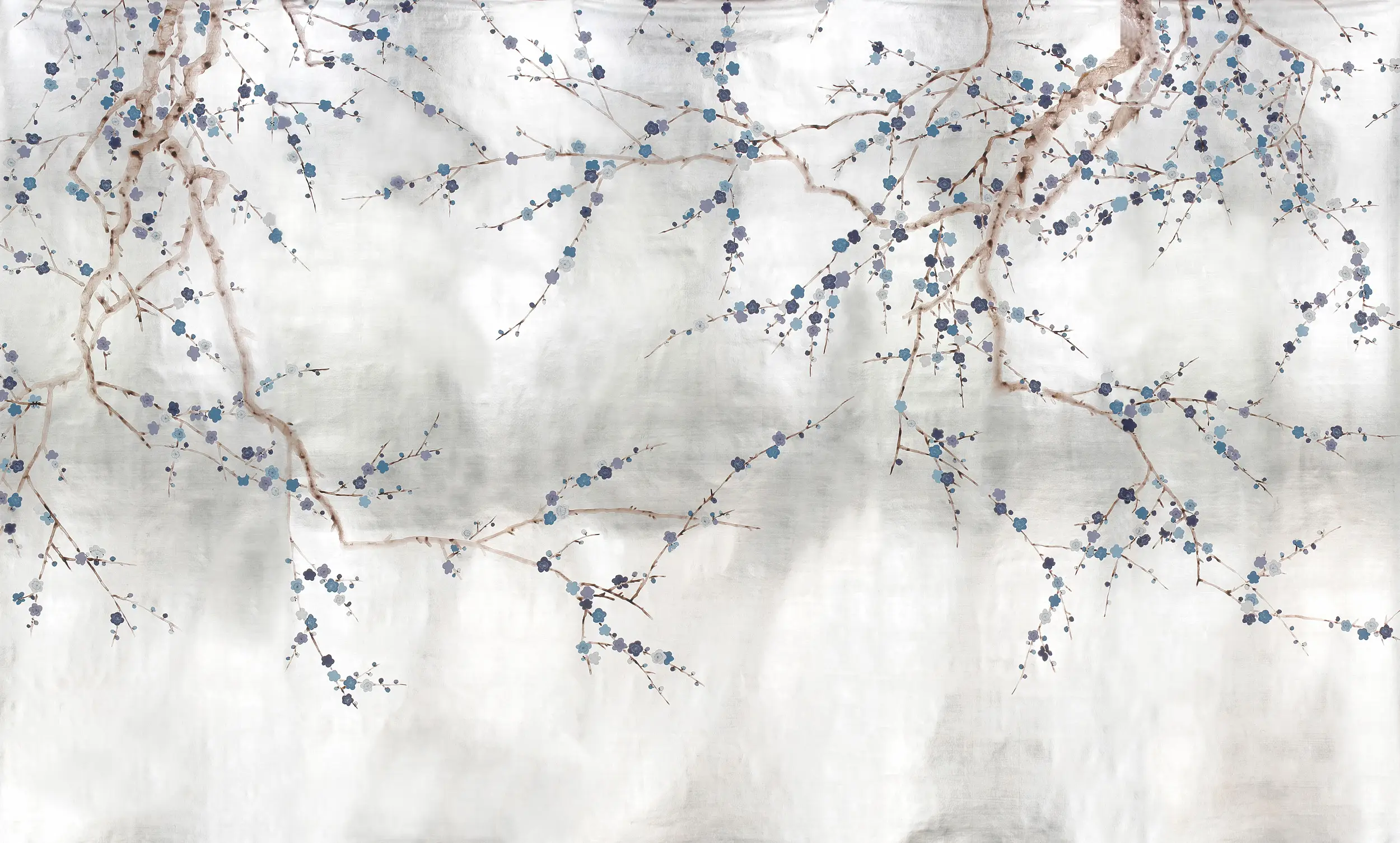 Обои ручная роспись Plum Blossom Hokusai on Tarnished Silver gilded paper Обои ручная роспись Plum Blossom Hokusai on Tarnished Silver gilded paper - постер Loft-Concept в Волгограде