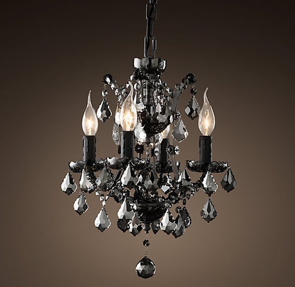 Люстра 19TH C. ROCOCO IRON & Smok CRYSTAL 4 Графит Стекло Смок в Волгограде | Loft Concept 