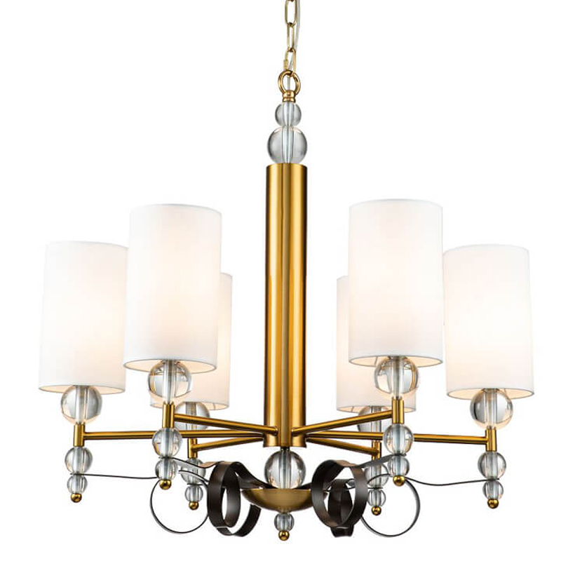 Люстра Annelies Chandelier 6 Золотой Черный Белый Люстра Annelies Chandelier 6 Золотой Черный Белый в Волгограде | Loft Concept
