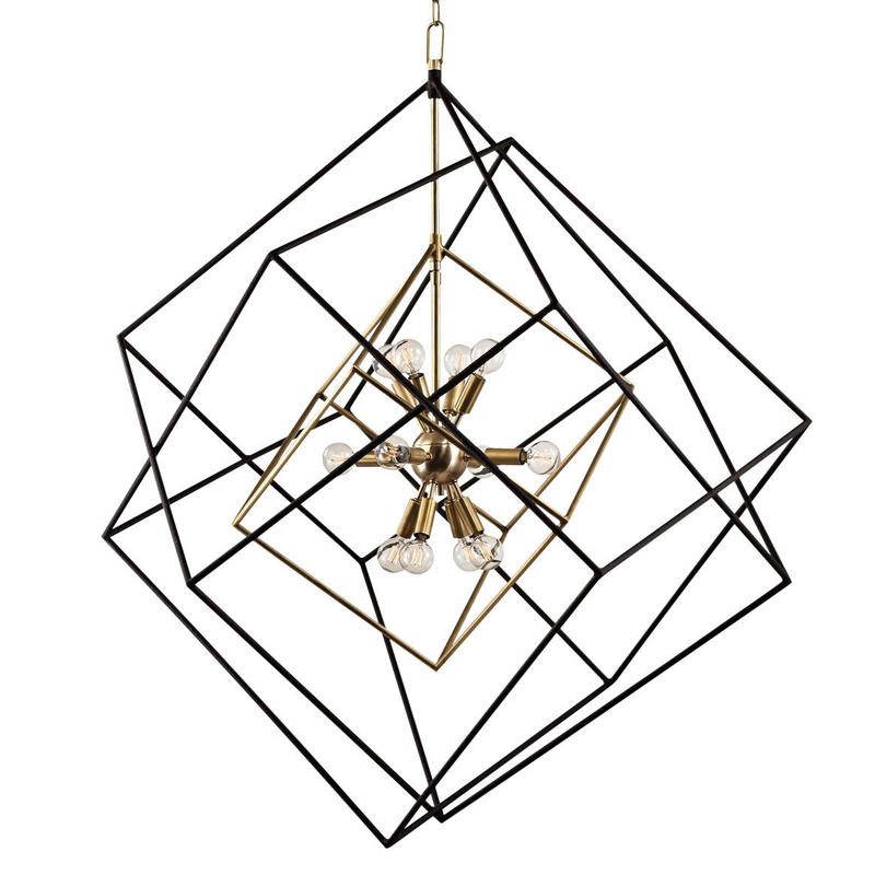 Люстра CUBIST Pendant Black and Gold 9 lamp Золотой Черный Люстра CUBIST Pendant Black and Gold 9 lamp Золотой Черный в Волгограде | Loft Concept